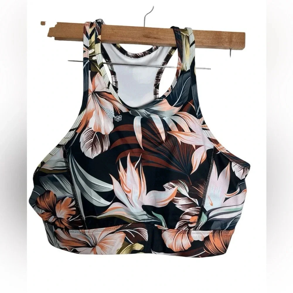 The Free Yoga Women’s Size Large Sports Bra- Floral Pattern
